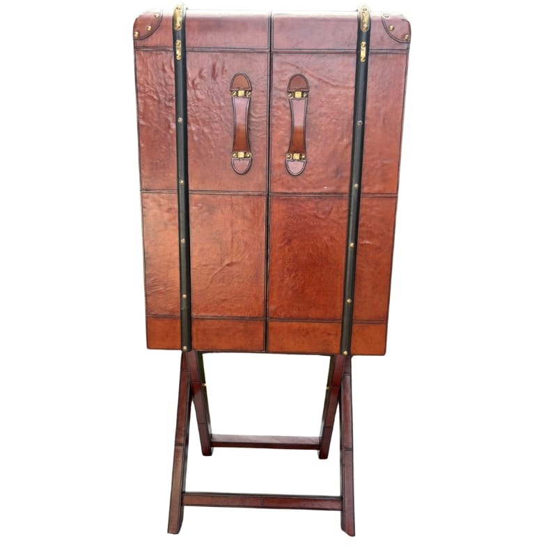 Bar Cabinet Explorer Trunk Bar Cabinet – Cognac Leather