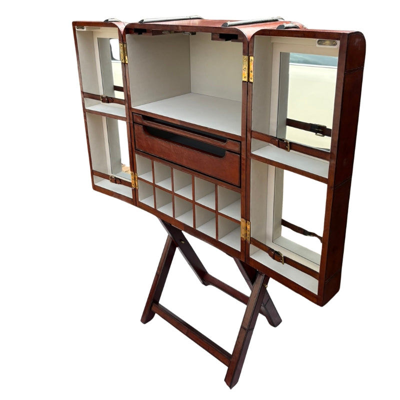 Bar Cabinet Explorer Trunk Bar Cabinet – Cognac Leather