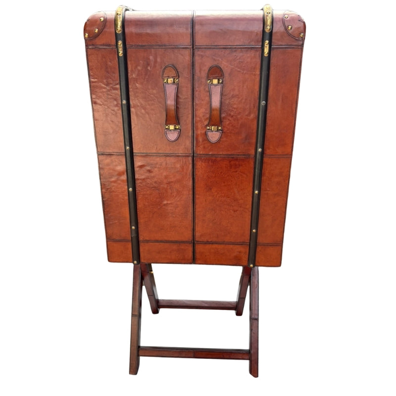 Bar Cabinet Explorer Trunk Bar Cabinet – Cognac Leather