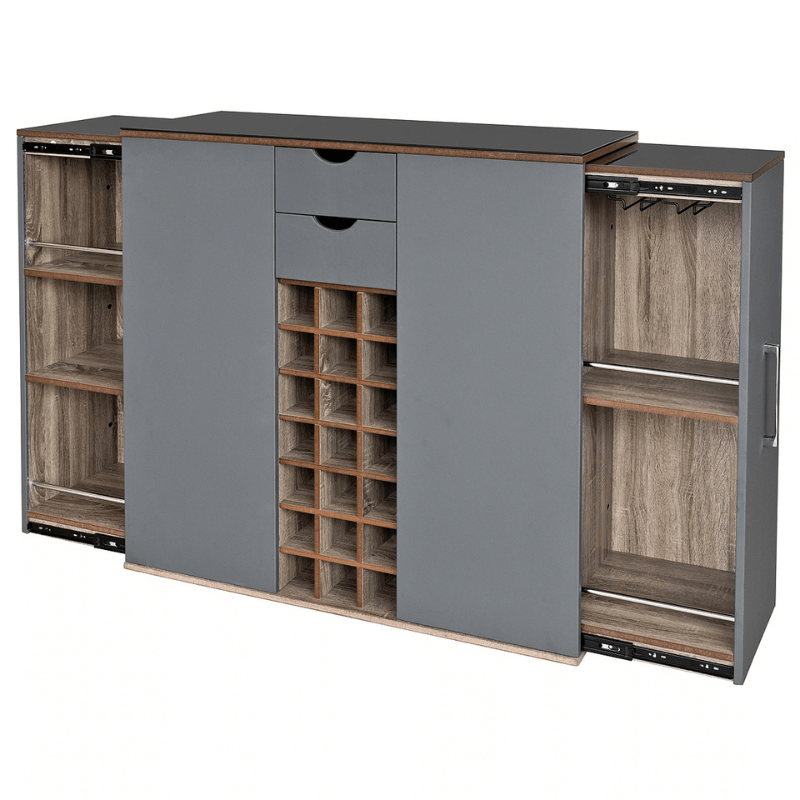 Bar Cabinet Gris Extending Home Bar Cabinet