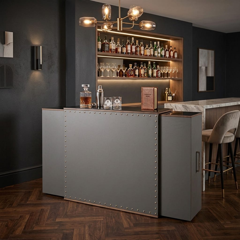 Bar Cabinet Gris Extending Home Bar Cabinet