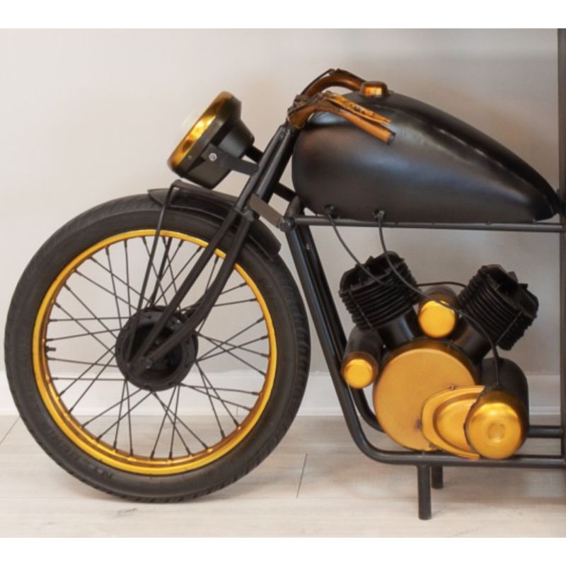 Bar Cabinet Iron Rider Industrial Motorcycle Bar Cabinet & Display Unit