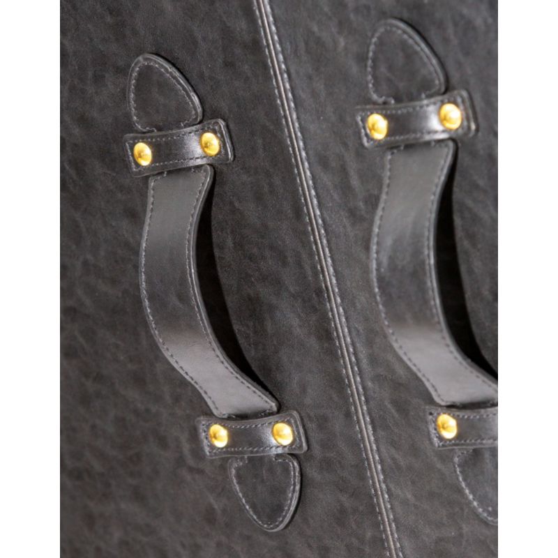 Bar Cabinet Soho Steamer Large Leather Two-Door Wine / Bar Cabinet