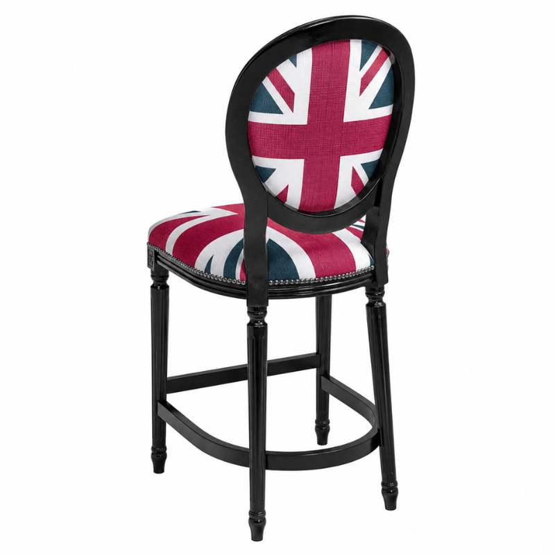 Bar Stool Georgian Round-Back Union Jack Bar Stool