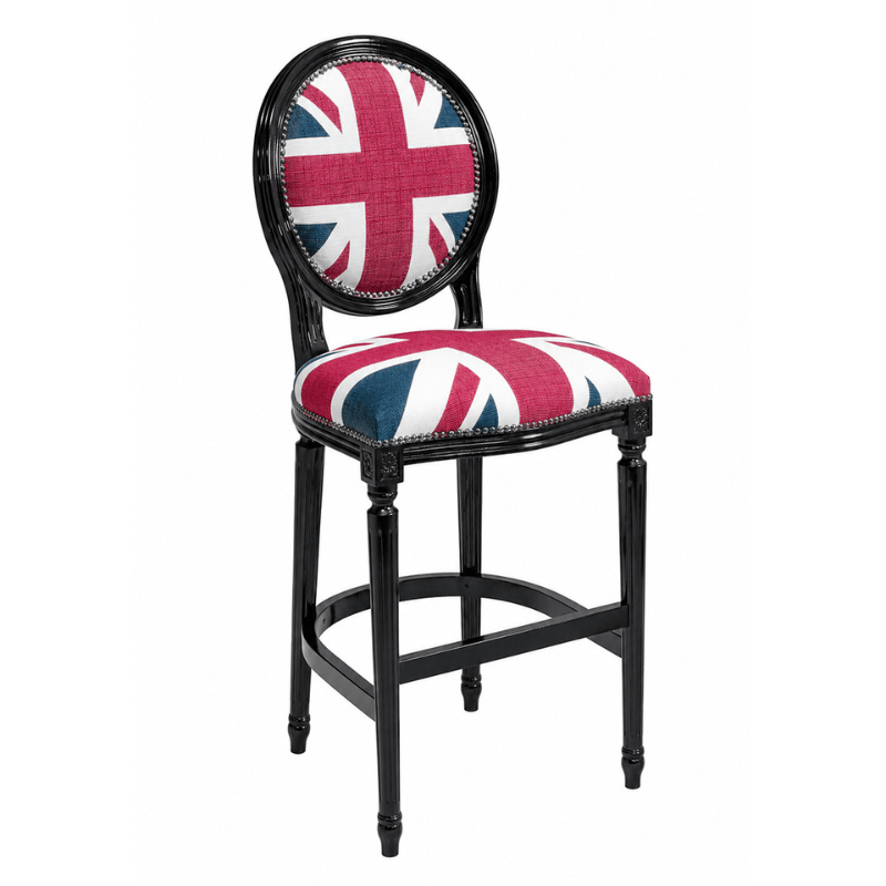 Bar Stool Georgian Round-Back Union Jack Bar Stool