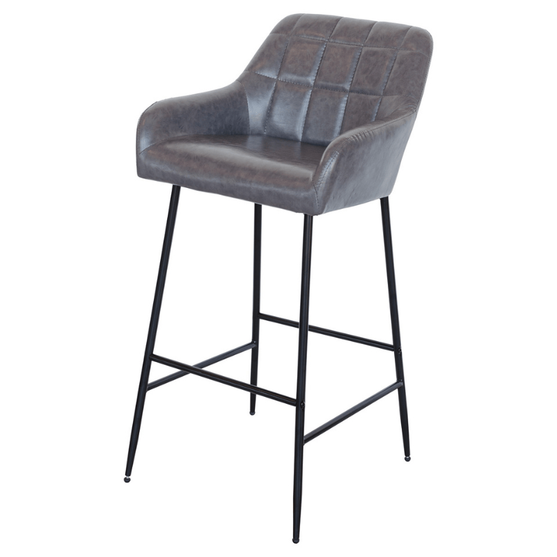 Bar Stool Grey Felicity Faux Leather Bar Stool