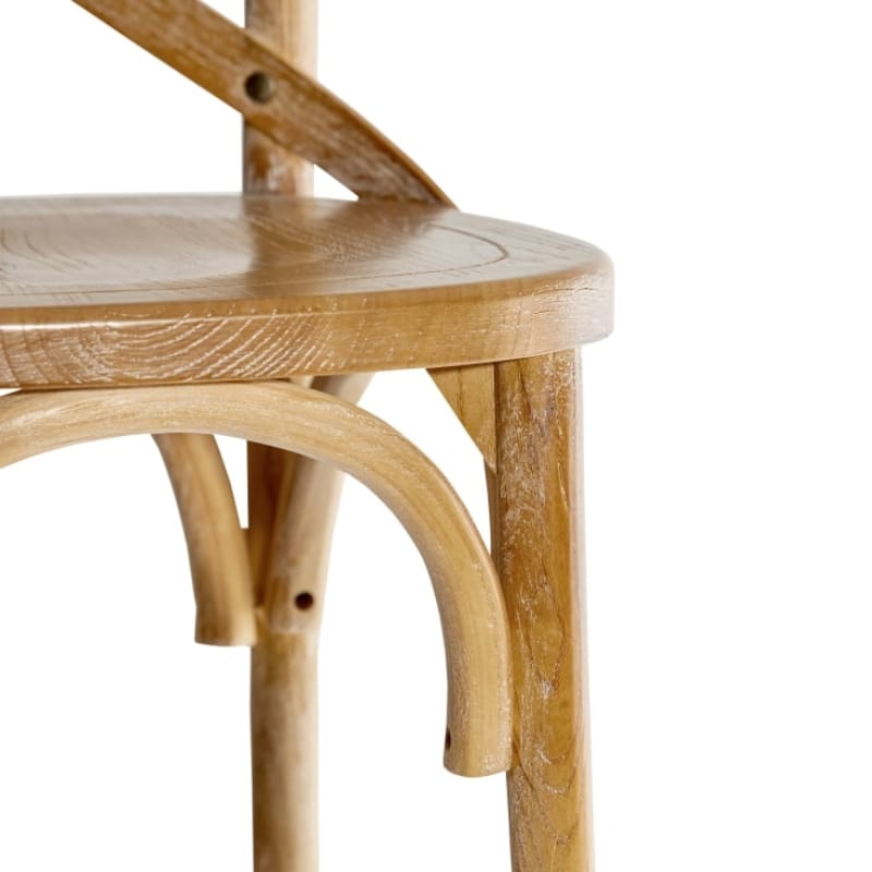 Bar Stool Reclaimed Elm Cross-Back Bar Stool