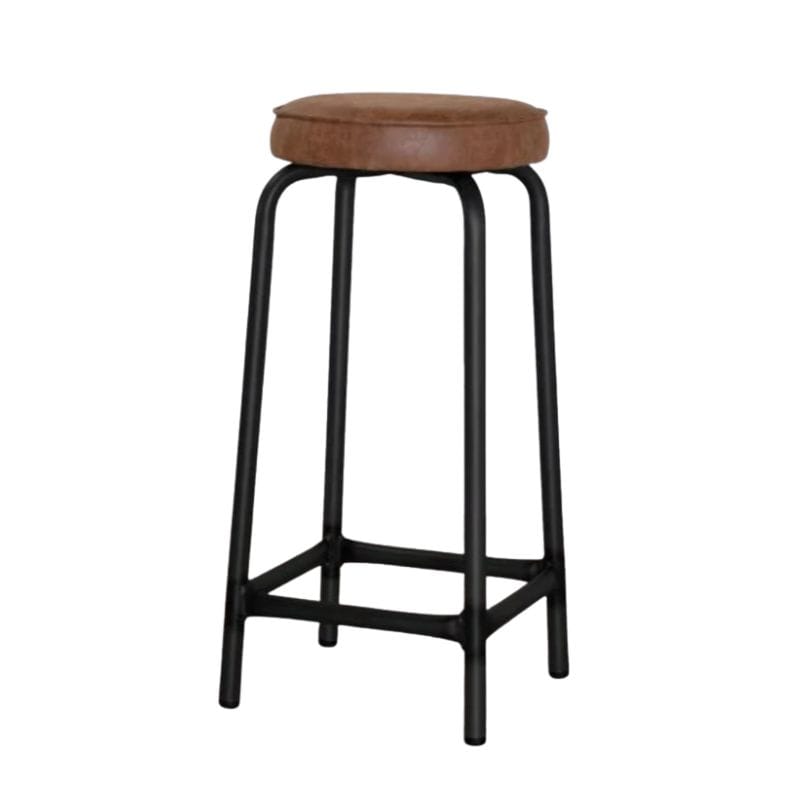 Bar Stool Tan / Bar / Black Frame Stamford Faux Leather Bar Stool Range