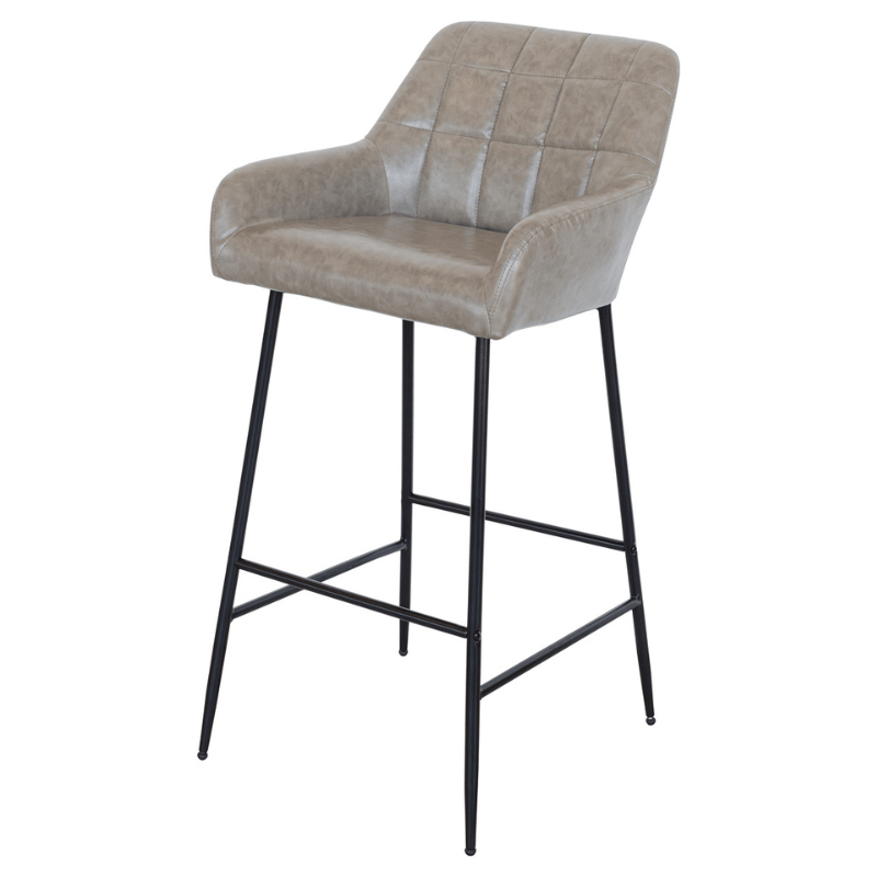 Bar Stool Taupe Felicity Faux Leather Bar Stool
