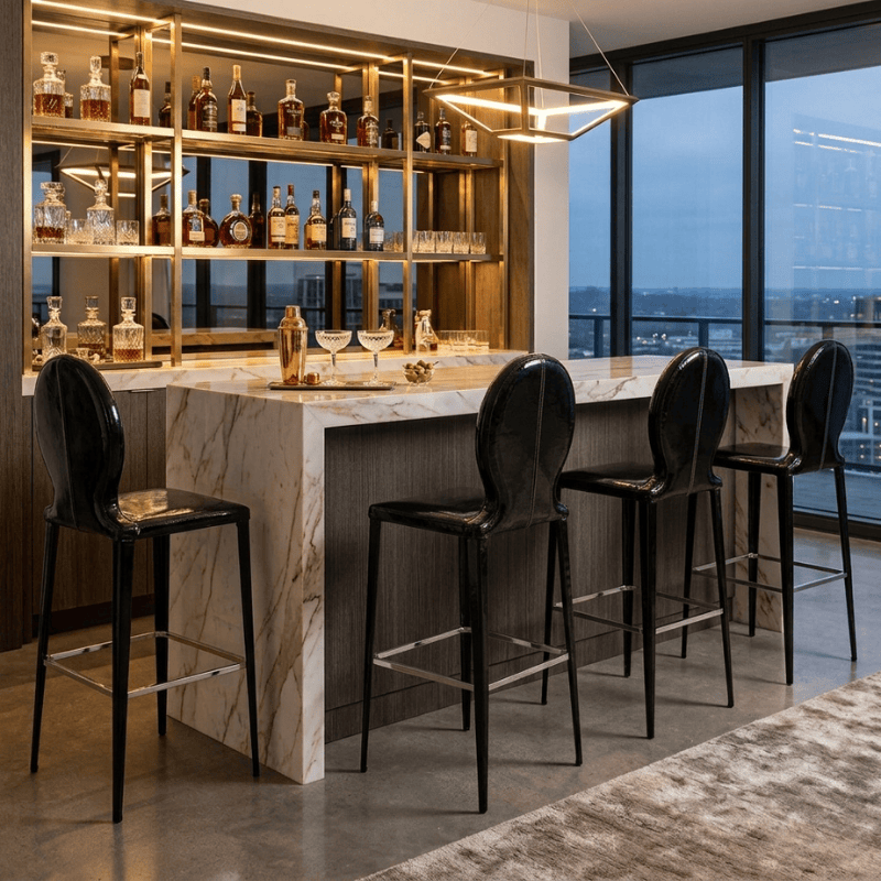 Bar Stool Tequila Black PVC Bar Stool