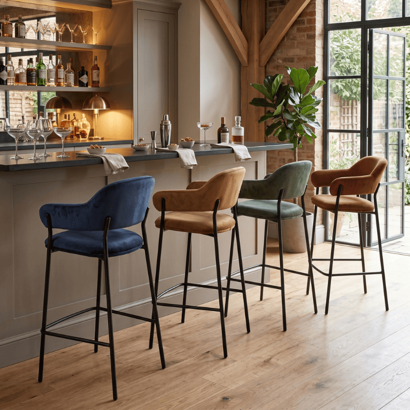 Bar Stools Bloomsbury Velvet Bar & Counter Stool Range