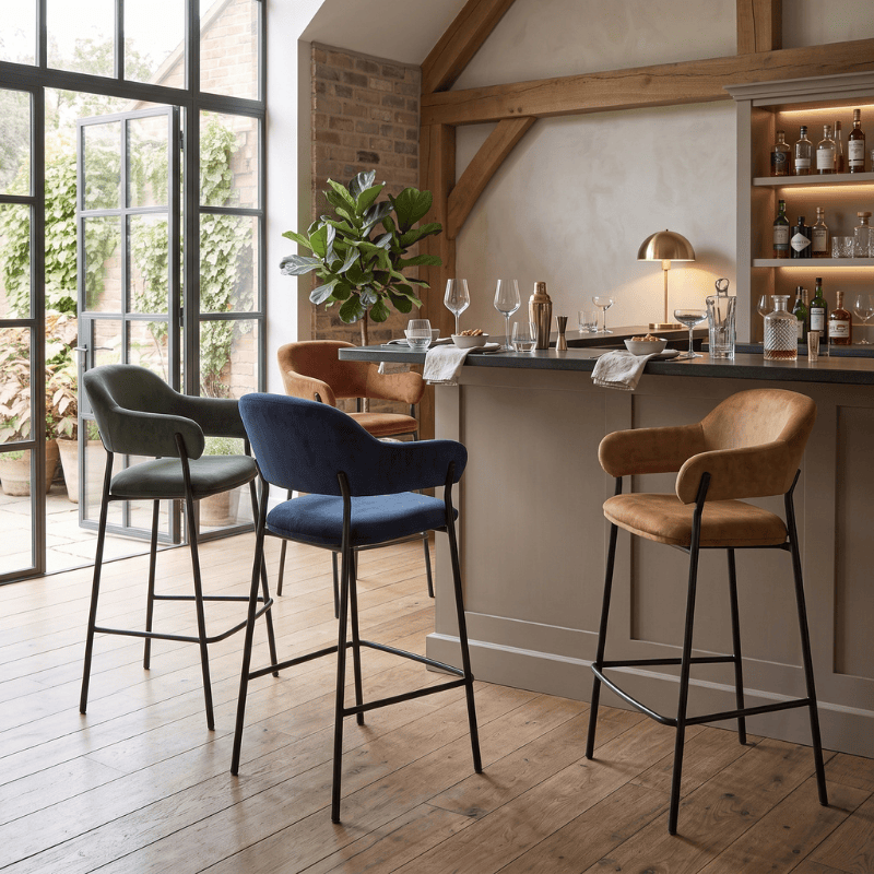 Bar Stools Bloomsbury Velvet Bar & Counter Stool Range