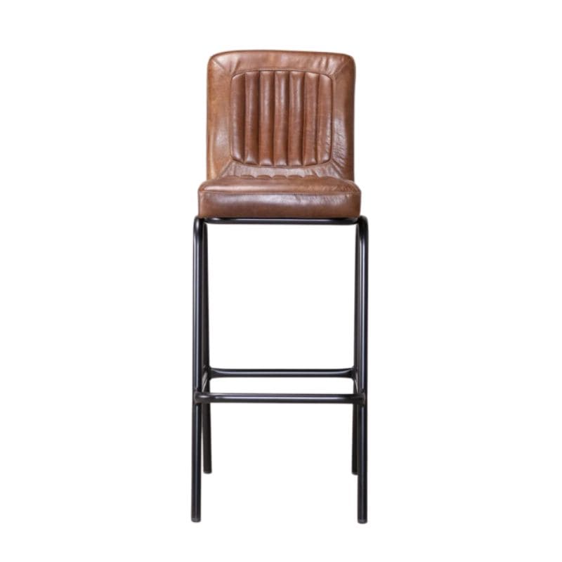 Bar Stools Chestnut / Bar / Black Hamilton Leather Bar Stools