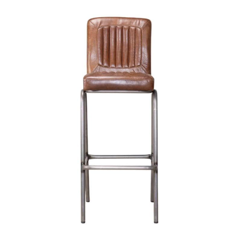 Bar Stools Chestnut / Bar / Gunmetal Hamilton Leather Bar Stools