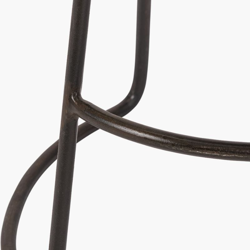 Bar Stools Cosimo Peppercorn Leather and Bronze Metal Bar Stool