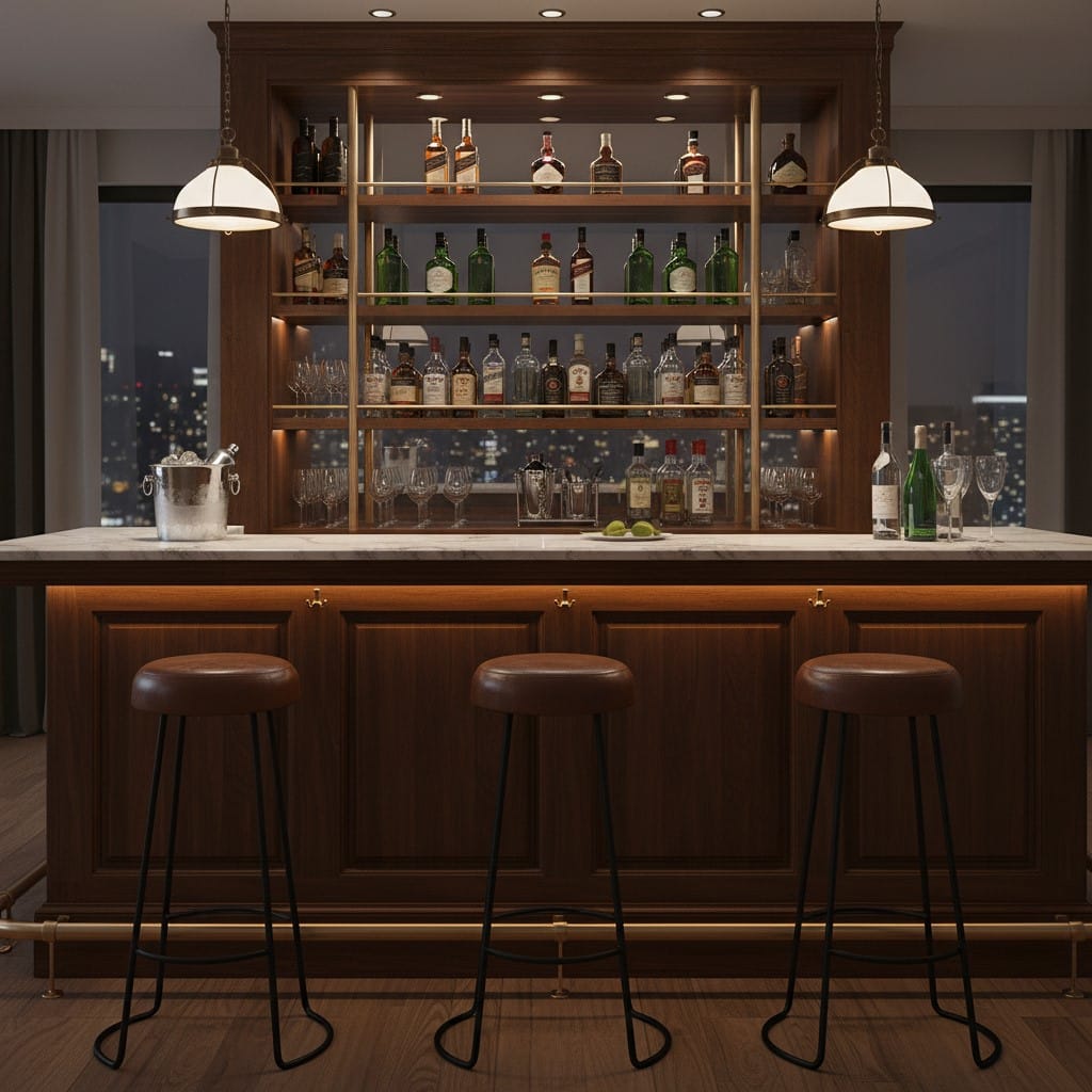 bar stools Cosimo Vintage Brown Leather and Black Metal Bar Stool