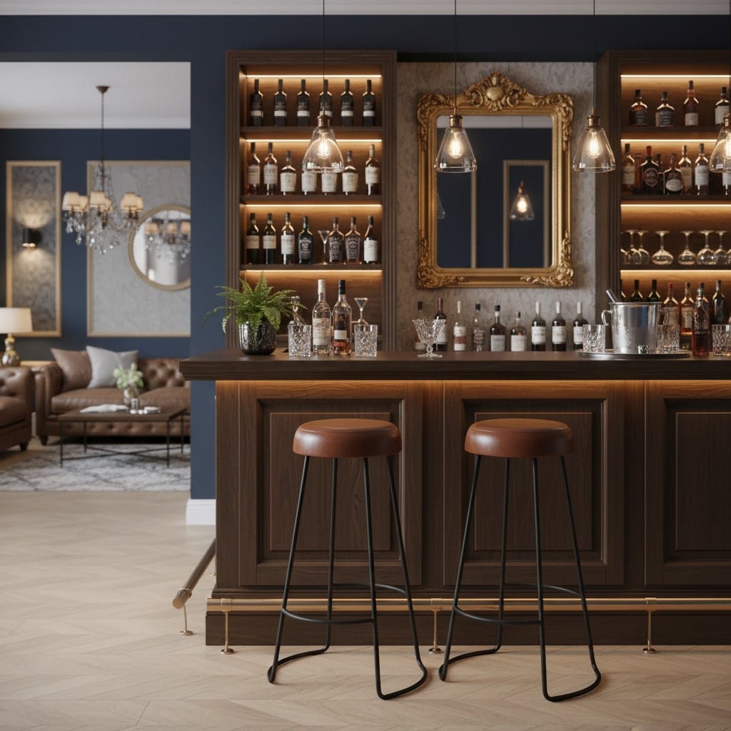 bar stools Cosimo Vintage Brown Leather and Black Metal Bar Stool