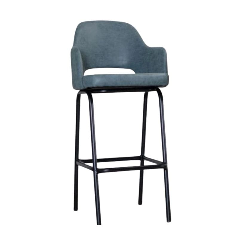 Bar Stools Denim / Bar / Black  Frame Ulysses Faux Leather Bar Stools