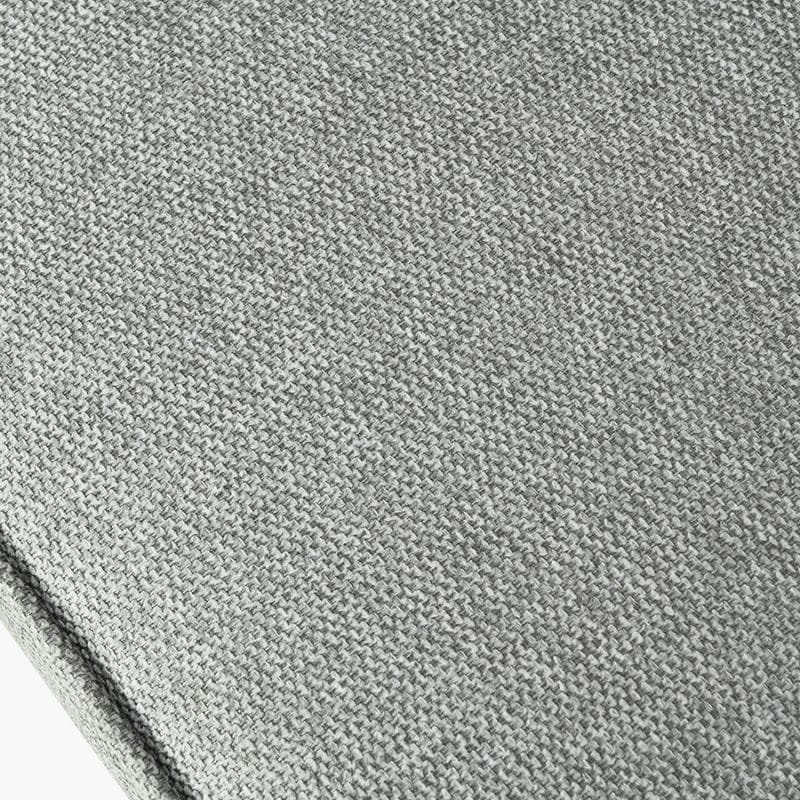 Bar Stools Enya Light Grey Chenille & Black Metal Quilted Back Bar Stool