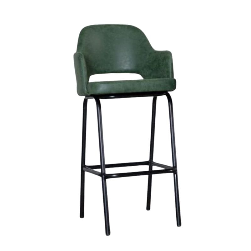 Bar Stools Green / Bar / Black  Frame Ulysses Faux Leather Bar Stools