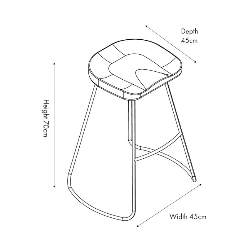 Bar Stools Laselle Ash Wood and Black Metal Bar Stool