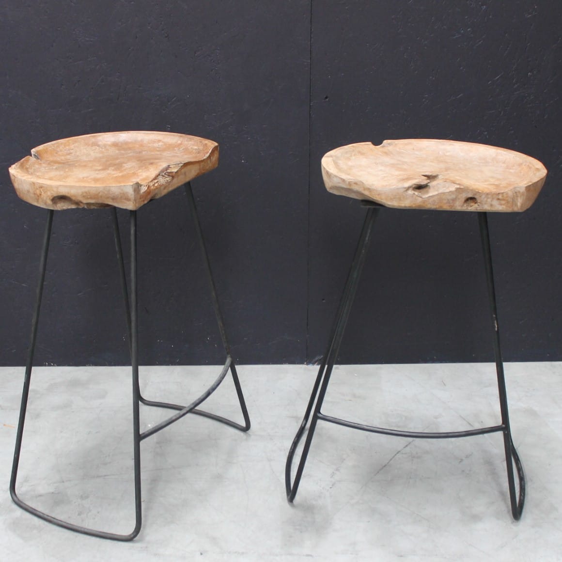 Bar Stools Oval Teak Seat Bar Stool