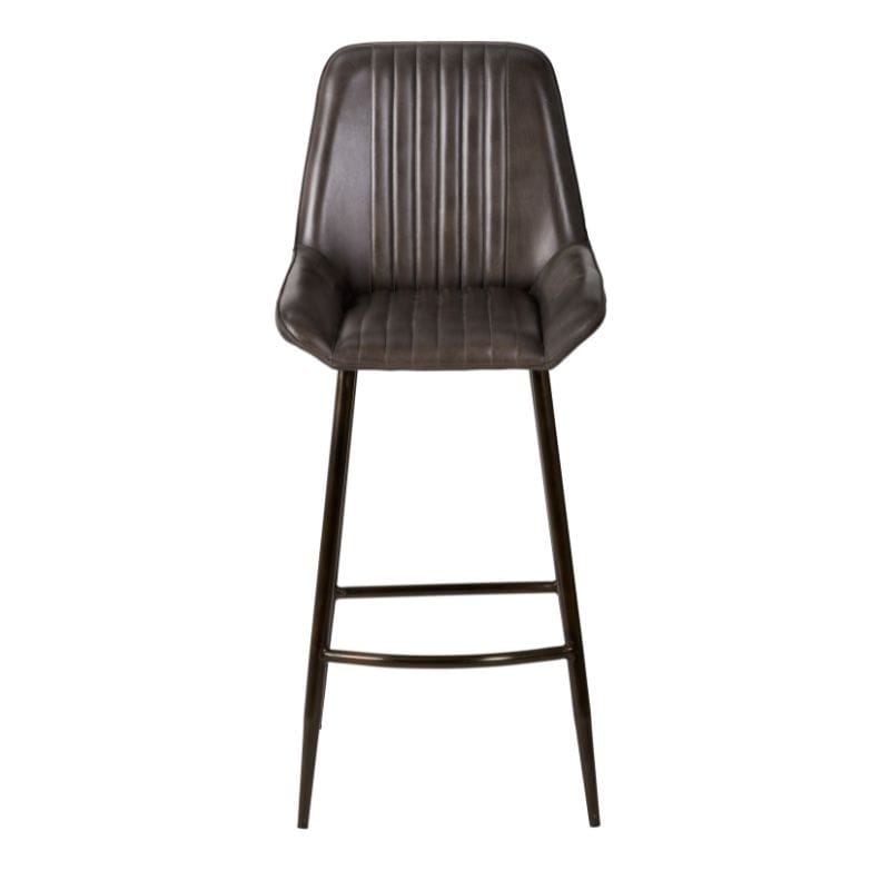 Bar Stools Peppercorn Leather / Bronze Metal Angelo Vintage Leather Bar Stool Range