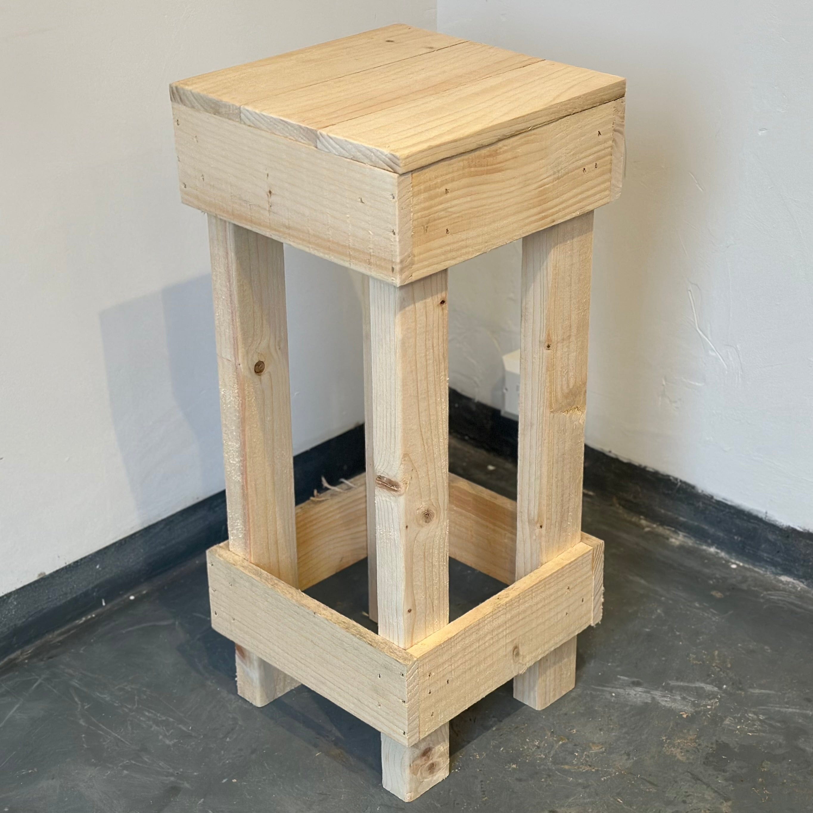 Bar Stools Set of 2 Rustic Wooden Bar Stools