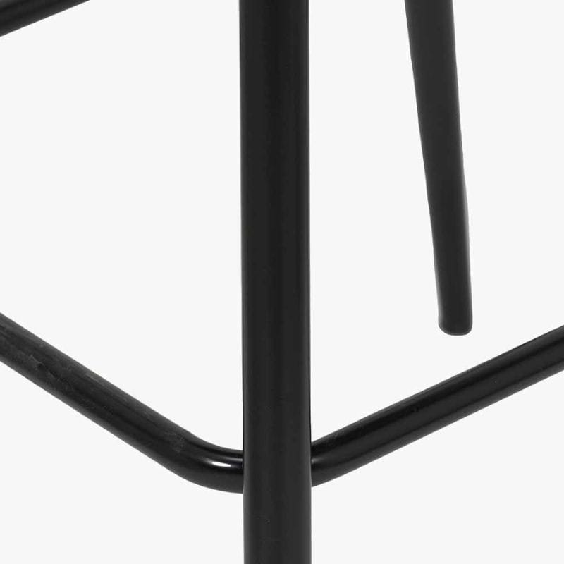 Bar Stools Turi Pebble Linen Mix & Black Metal Bar Stool