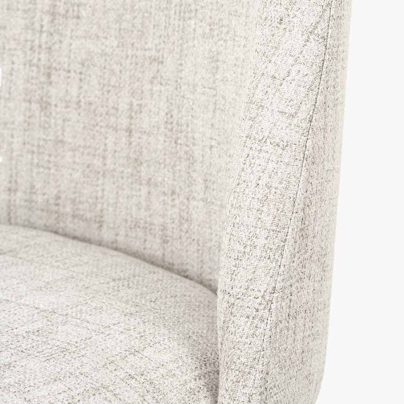 Bar Stools Turi Pebble Linen Mix & Black Metal Bar Stool