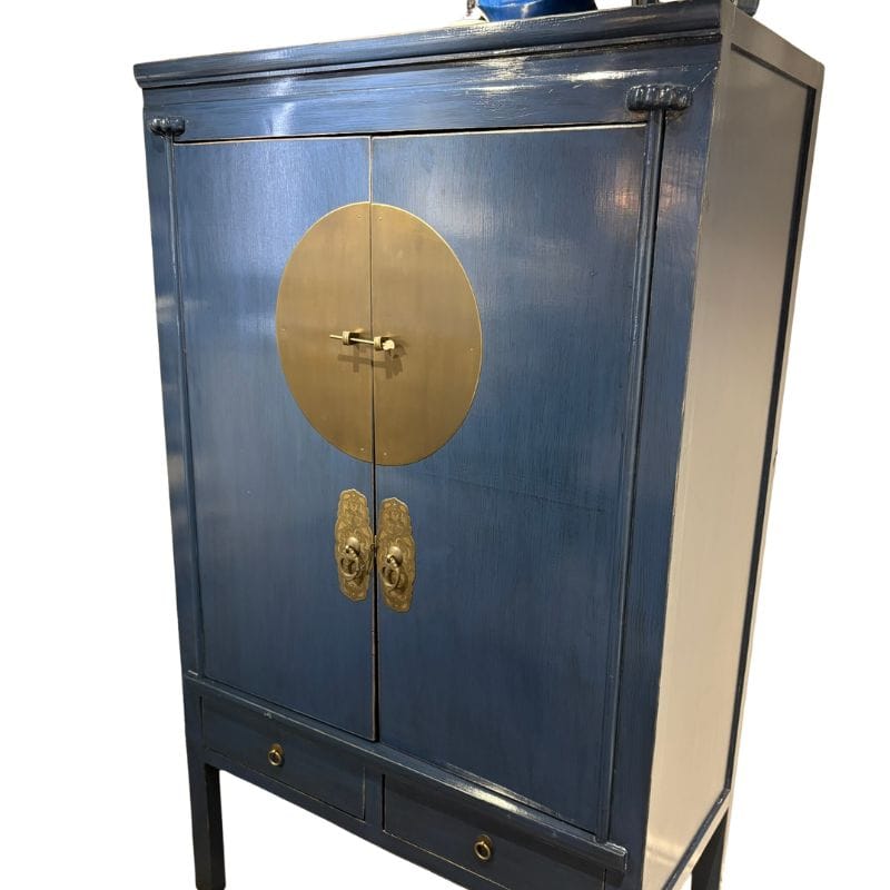 Bar Storage Indigo Heritage Pine Double Door Cabinet