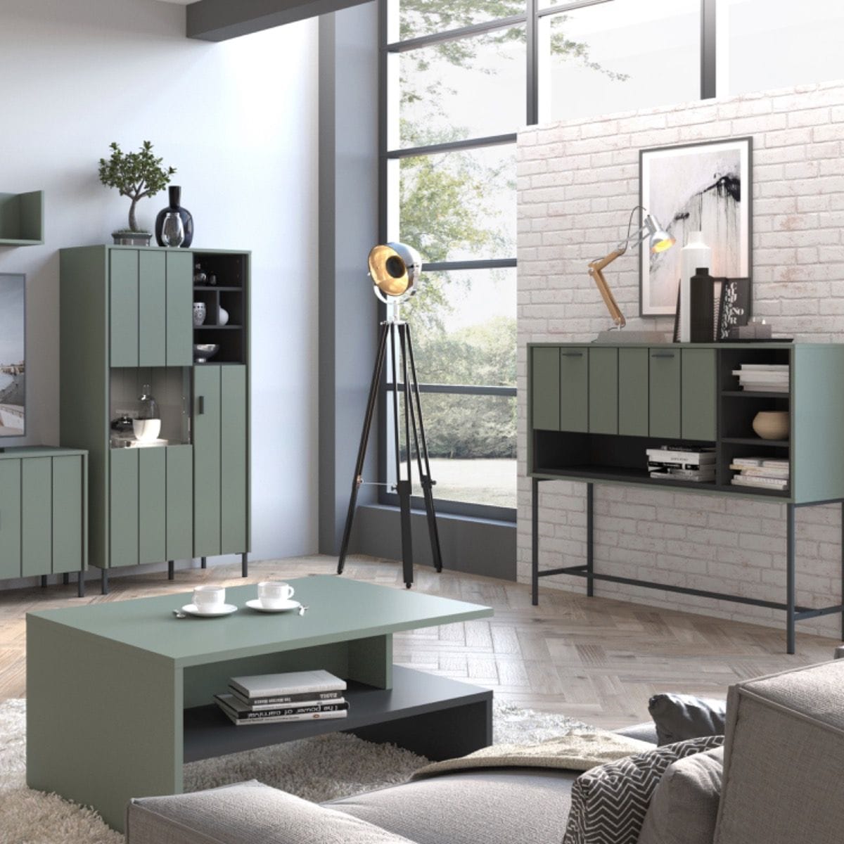 Bar Table Arundel Bar Table 1 Flap in Green/Grey