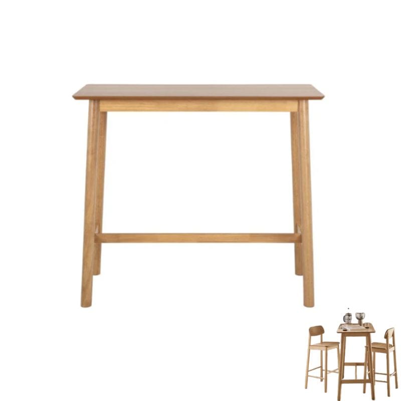 Bar Table Barlow Bar Table in Matt Oak Including 2 Barlow Bar Stools in Matt Oak