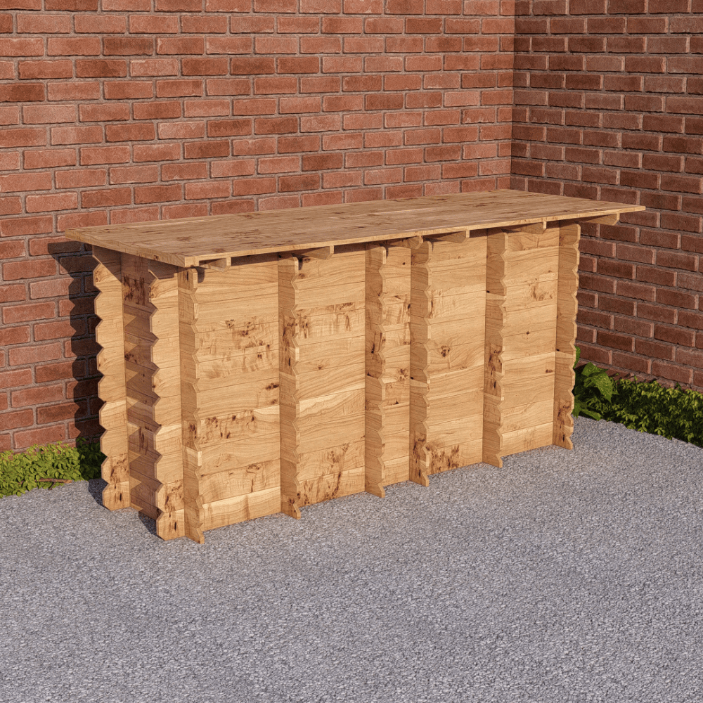 Bar Table Large Wooden Interlock Bar