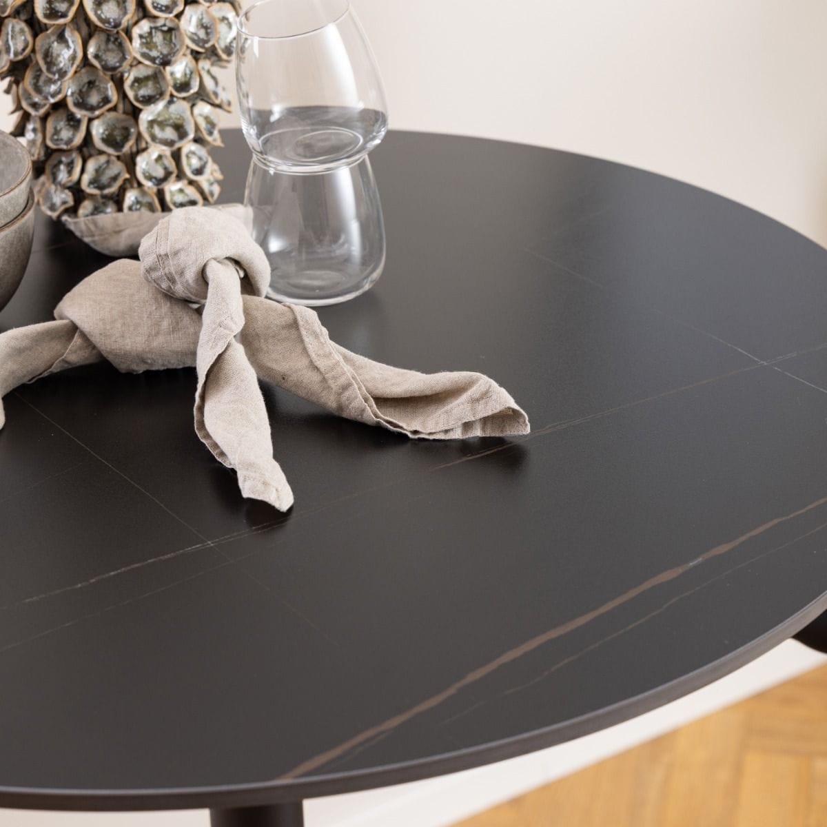 Bar Table Malta Ceramic Round Bar Table in Matt Black