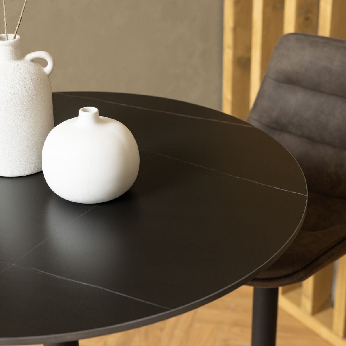 Bar Table Malta Ceramic Round Bar Table in Matt Black
