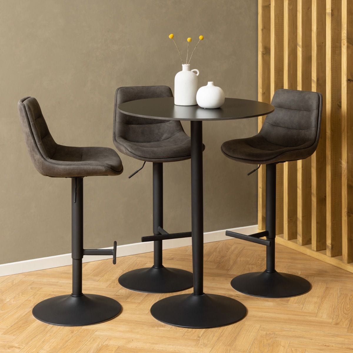 Bar Table Malta Ceramic Round Bar Table in Matt Black