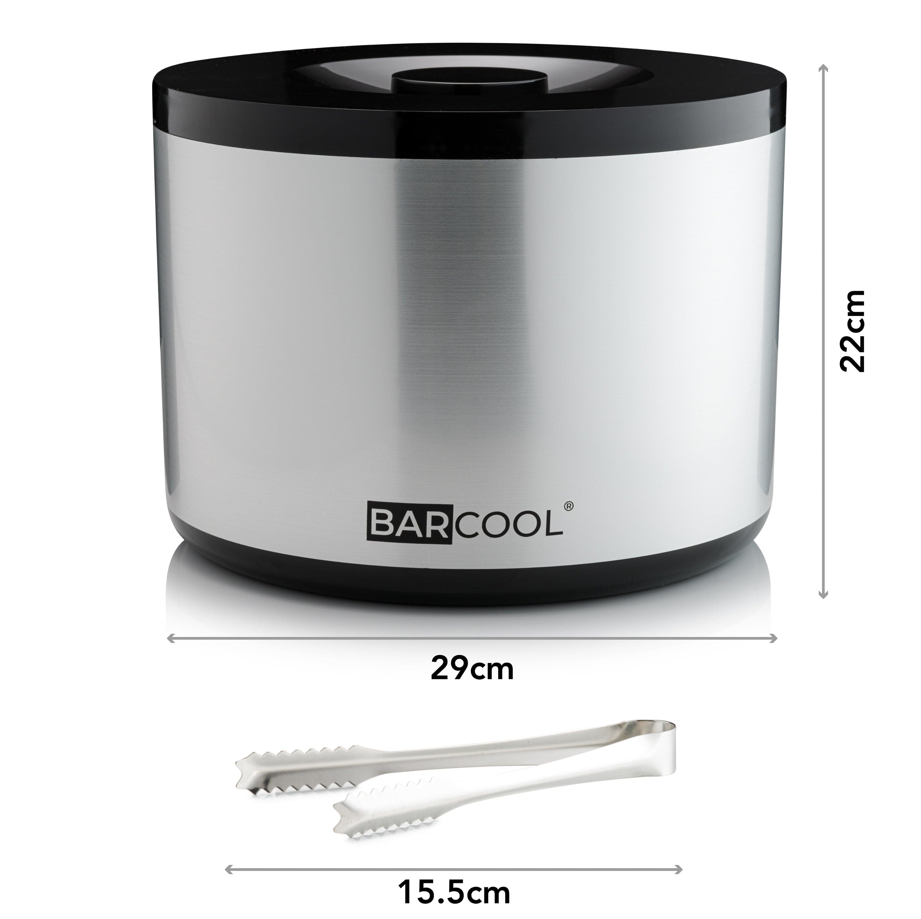 Barware Barcool 10L Ice Bucket Round - Silver