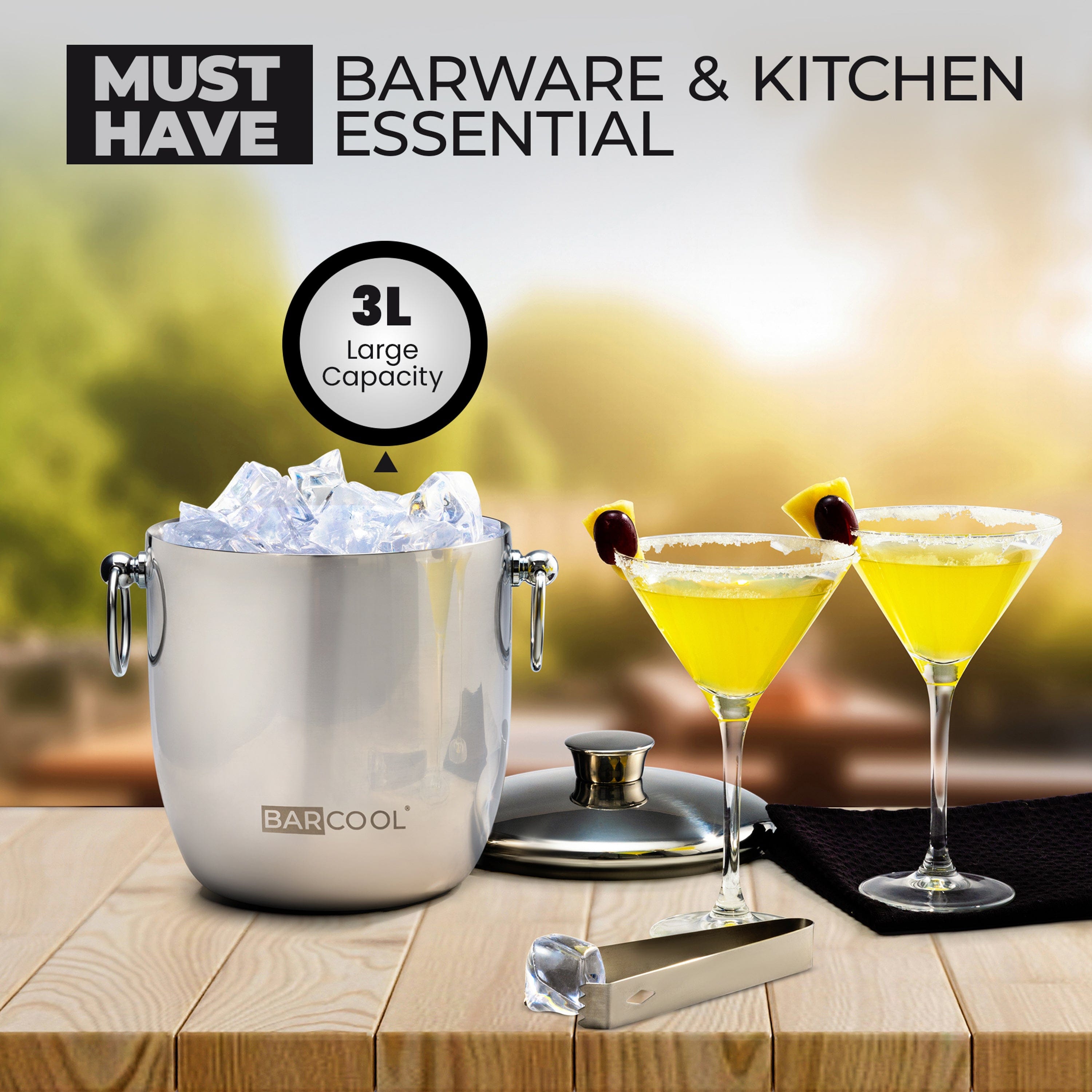 Barware Barcool 3L Stainless Steel Ice Bucket