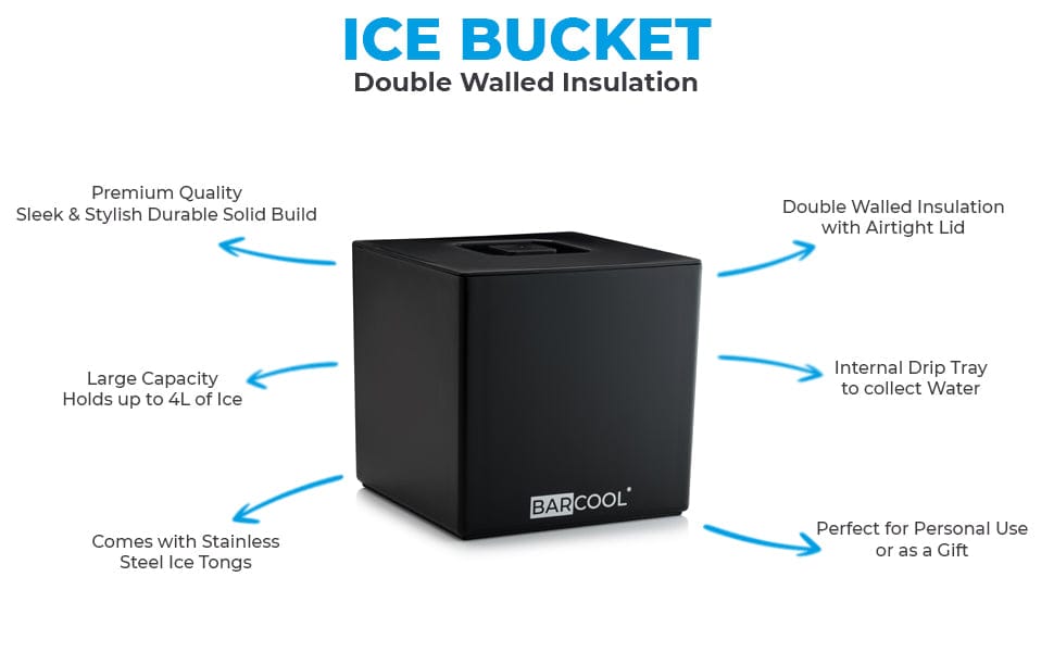 Barware Barcool 4L Ice Bucket Square - Black