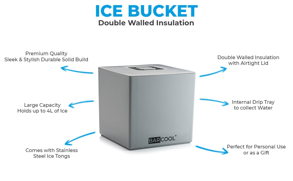 Barware Barcool 4L Ice Bucket Square - Grey