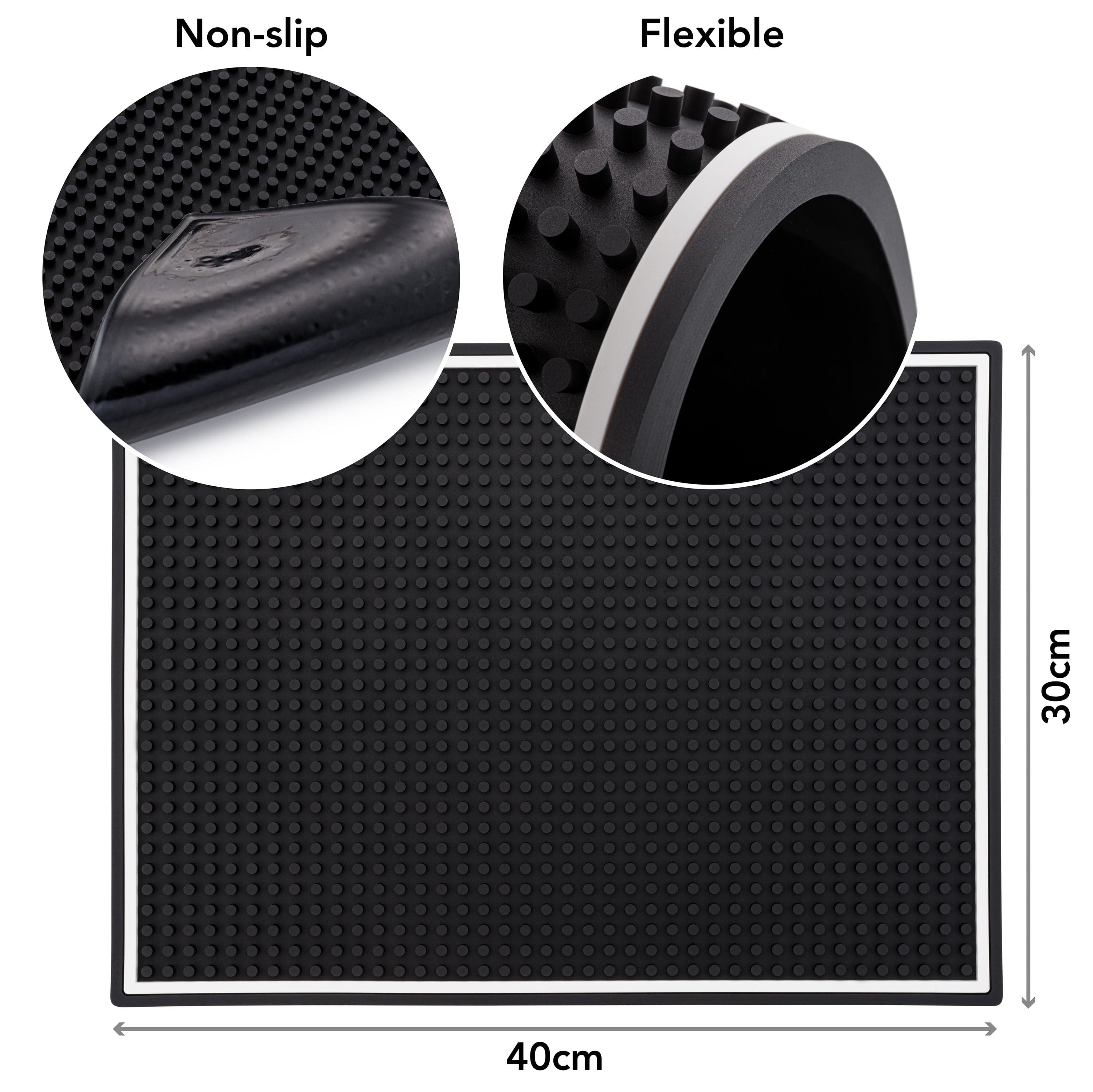 Barware Barcool Rubber Bar Mat - Black