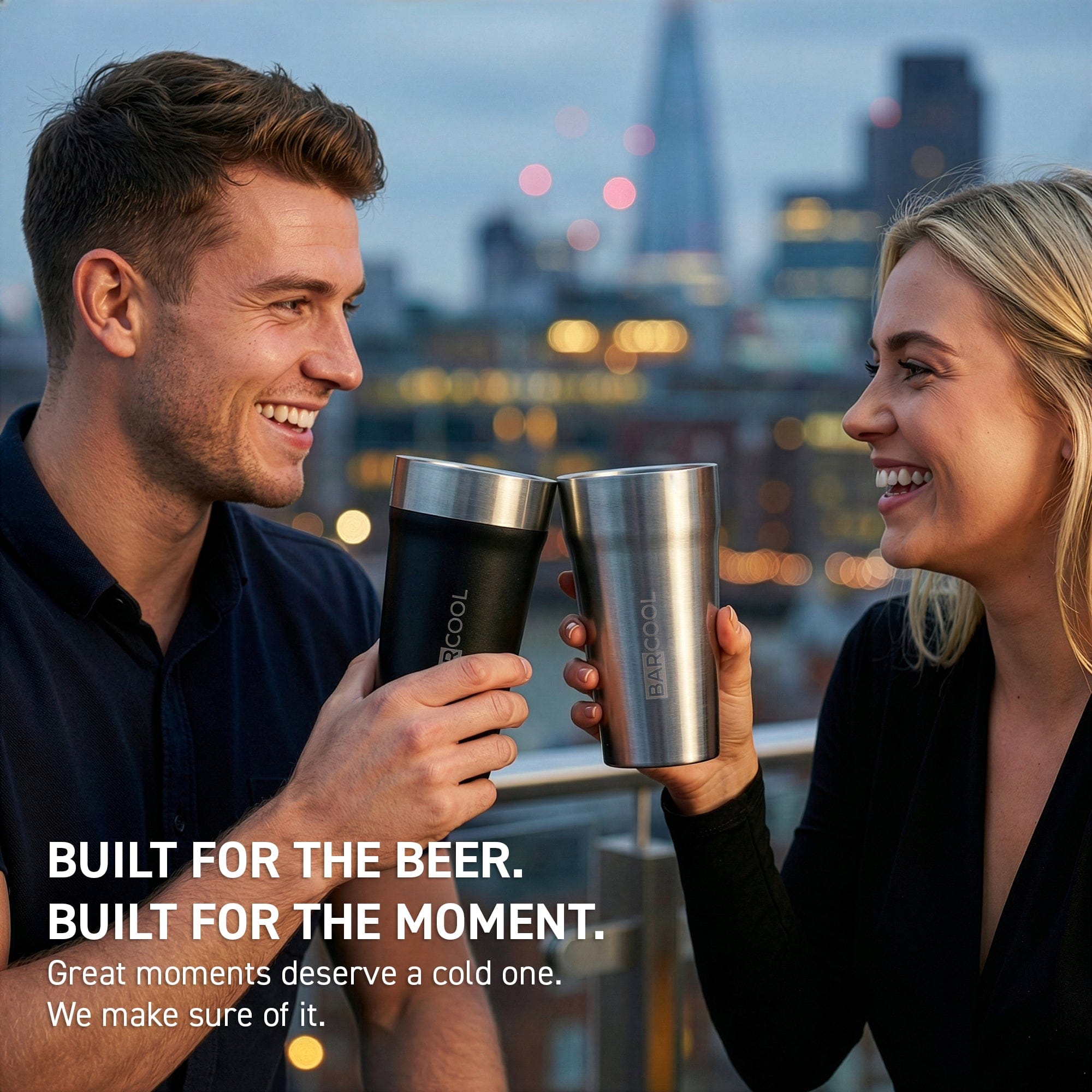 Barware Barcool Stackable Beer Cup 600ml Black
