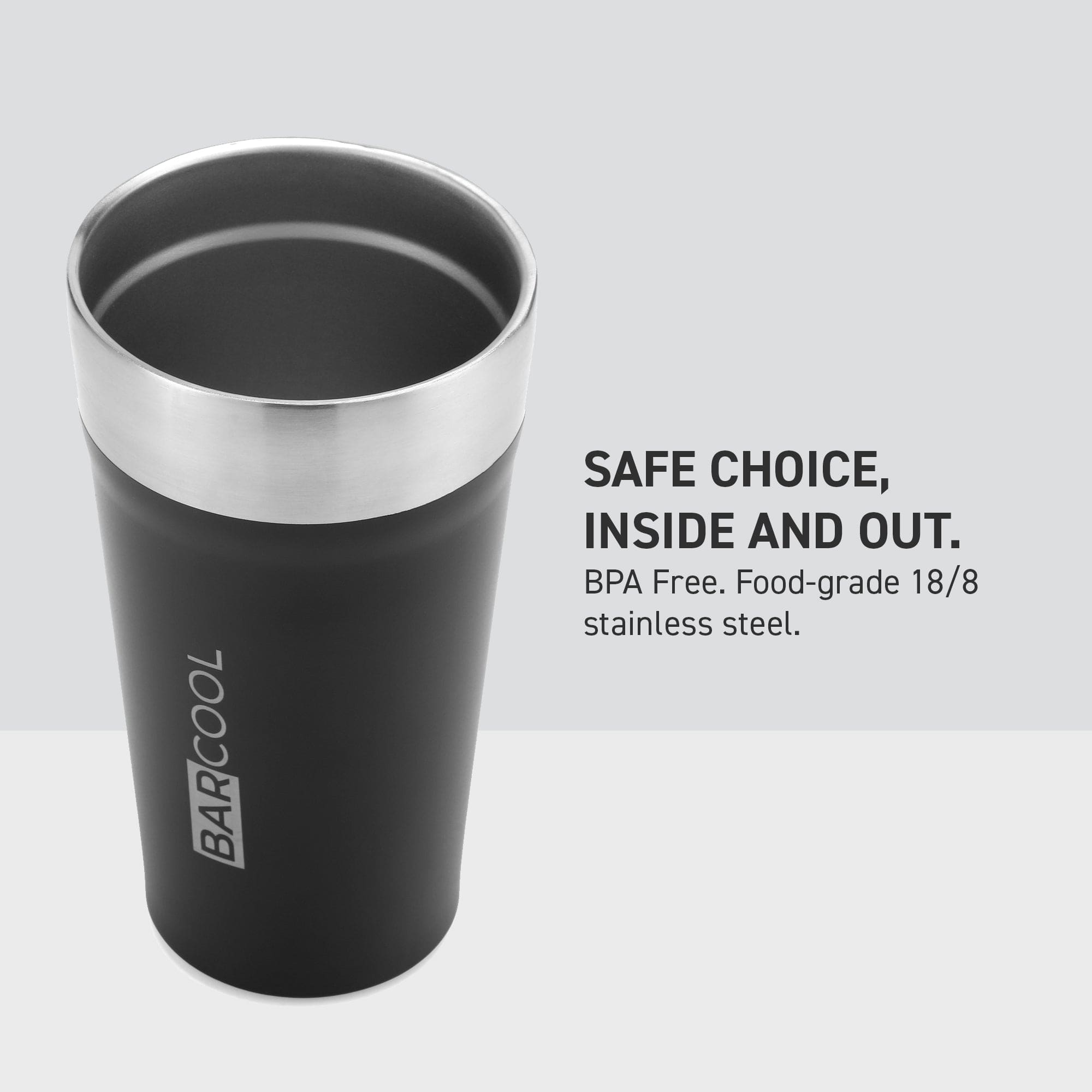 Barware Barcool Stackable Beer Cup 600ml Black