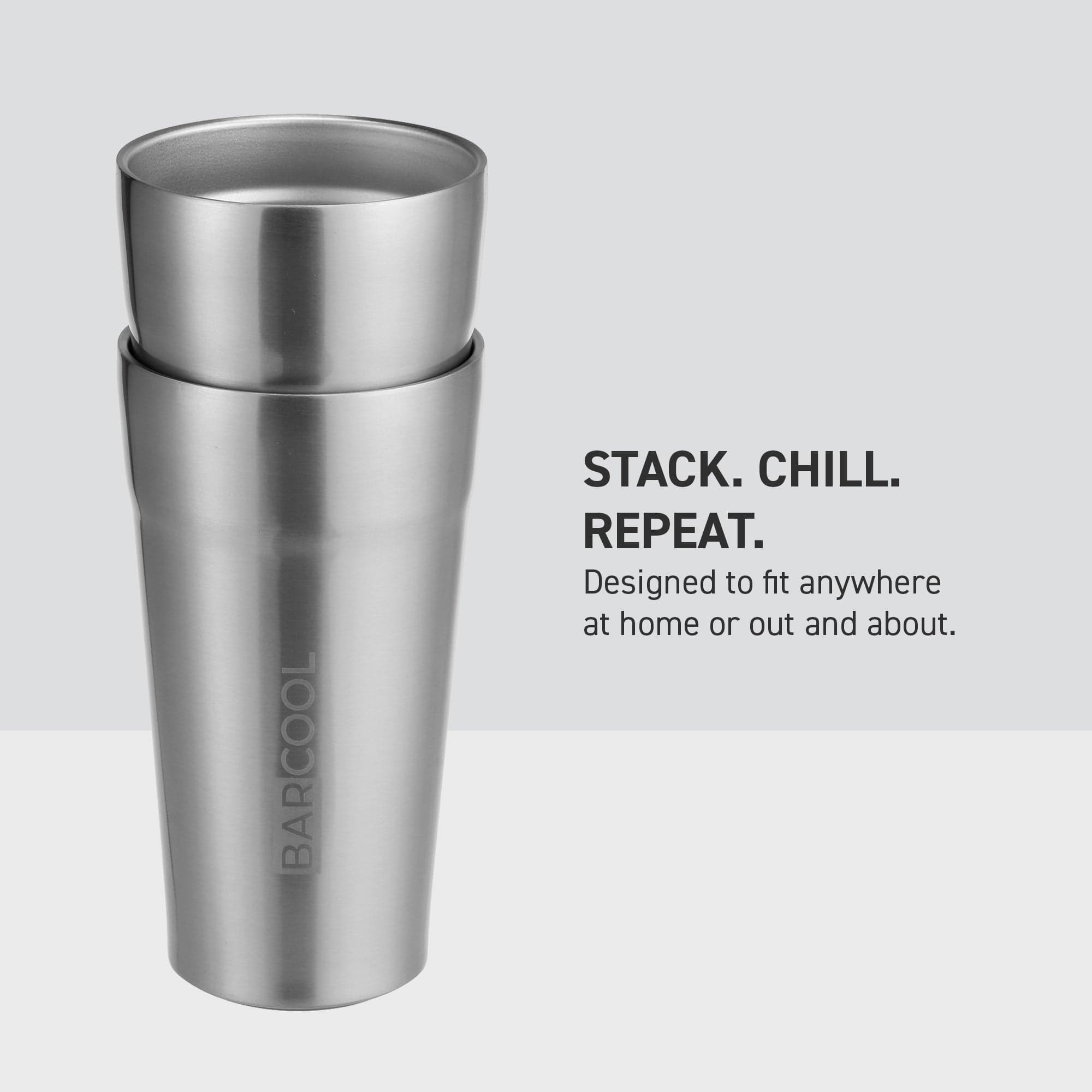 Barware Barcool Stackable Beer Cup 600ml SS