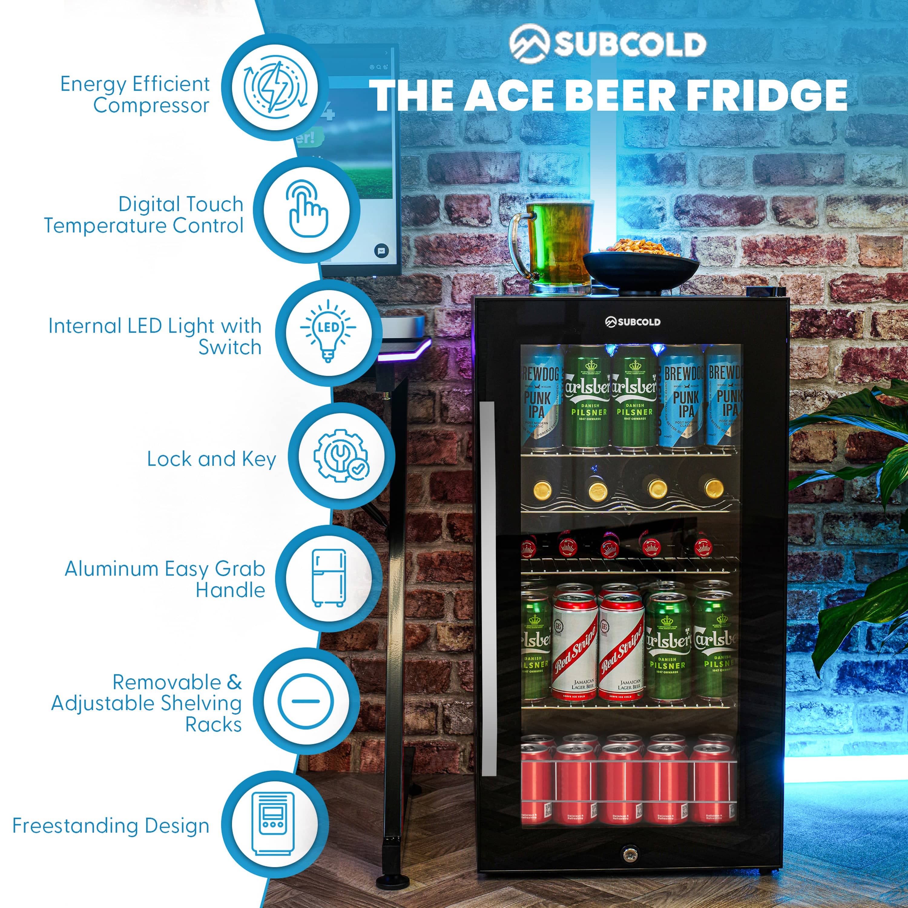 Beer Fridge Subcold Ace90 LED Touch Control Beer Fridge