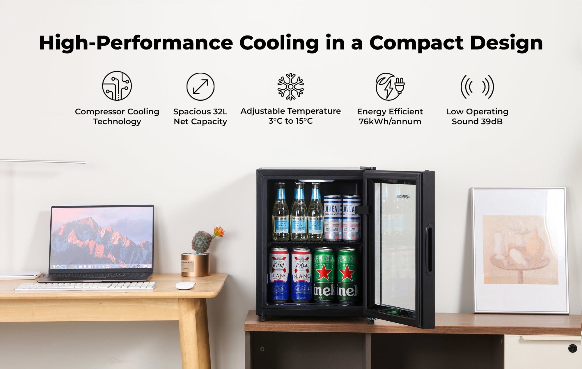 Beer Fridge Subcold Cave35-G Glass Door Beer Fridge