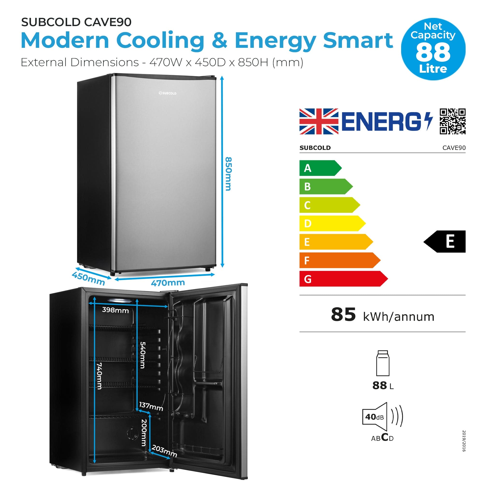Beer Fridge Subcold Cave90 Solid Door Beer Fridge