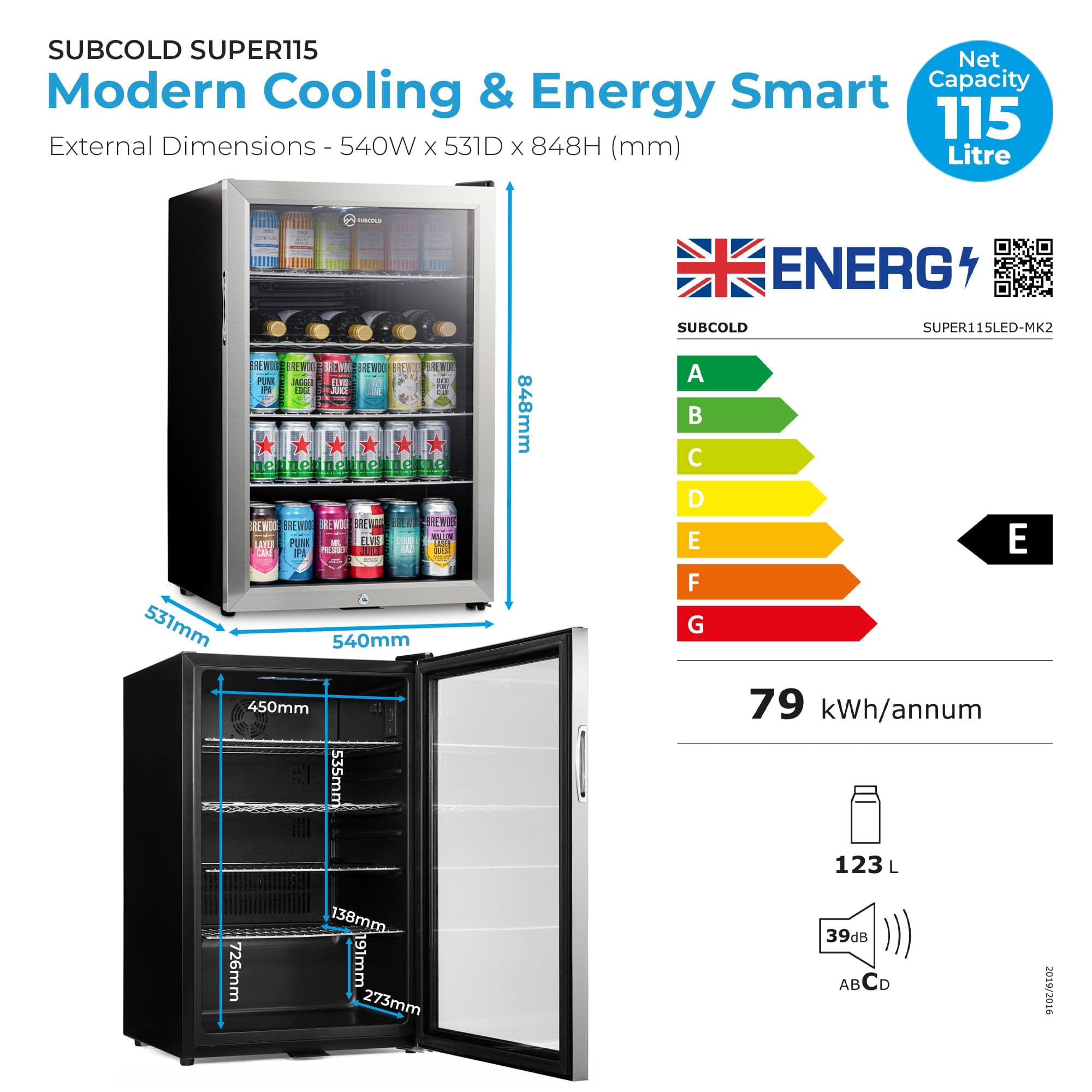 Beer Fridge Subcold Super115 LED Beer Fridge