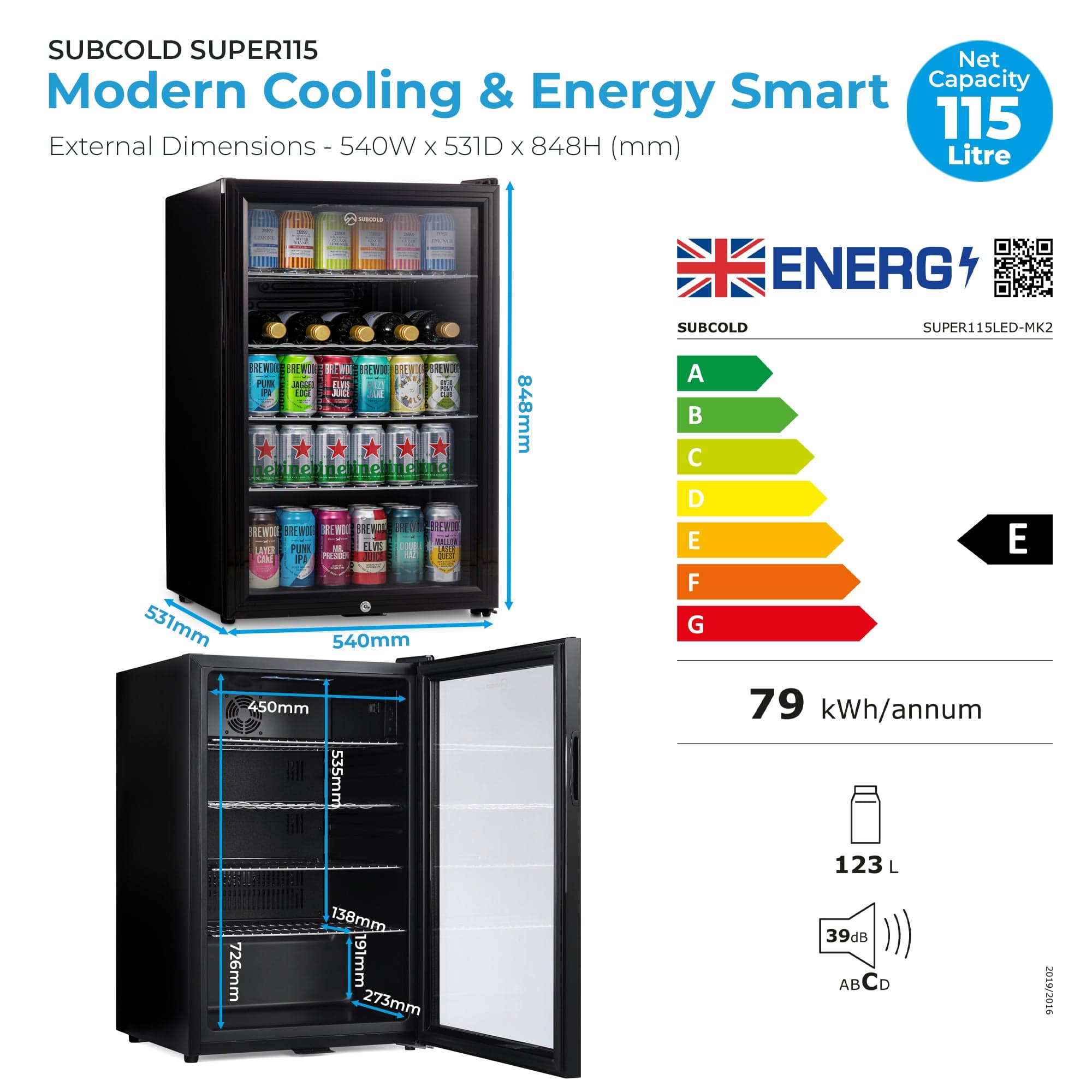 Beer Fridge Subcold Super115 LED Beer Fridge